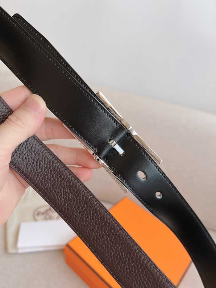 에르메스 핀 버클 벨트 은장 | Size 32mm