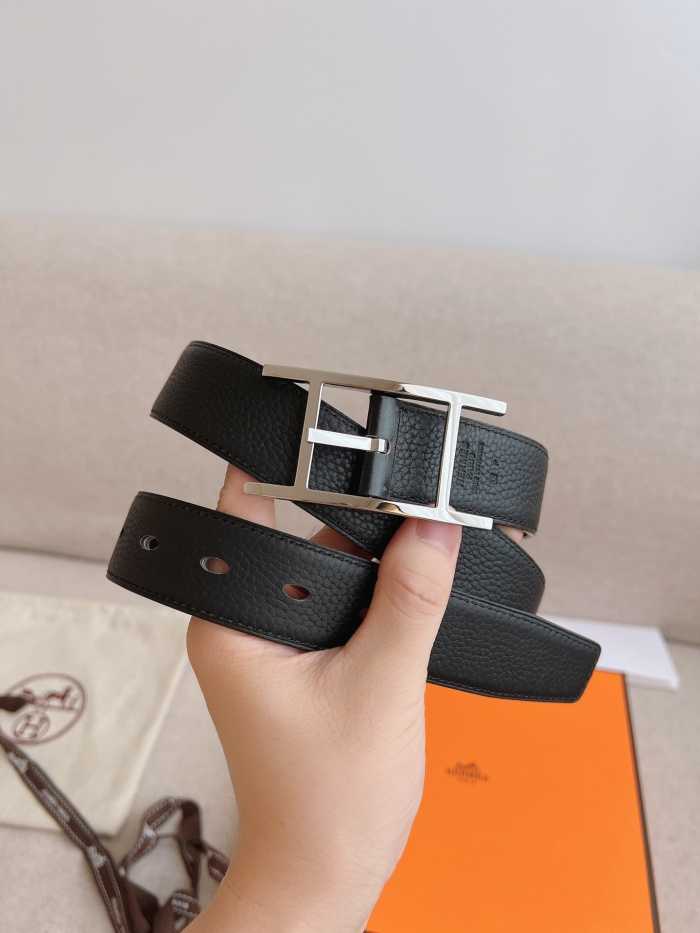 에르메스 핀 버클 벨트 은장 | Size 32mm