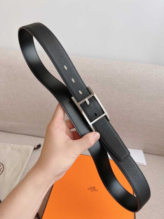 에르메스 핀 버클 벨트 은장 | Size 32mm