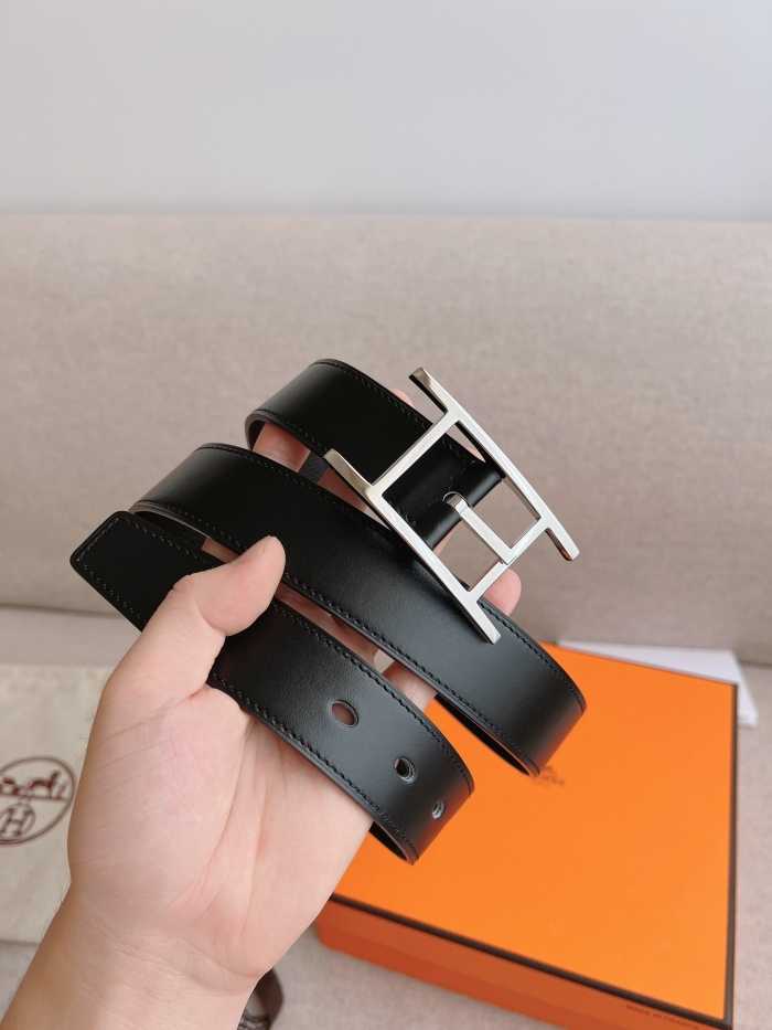 에르메스 핀 버클 벨트 은장 | Size 32mm