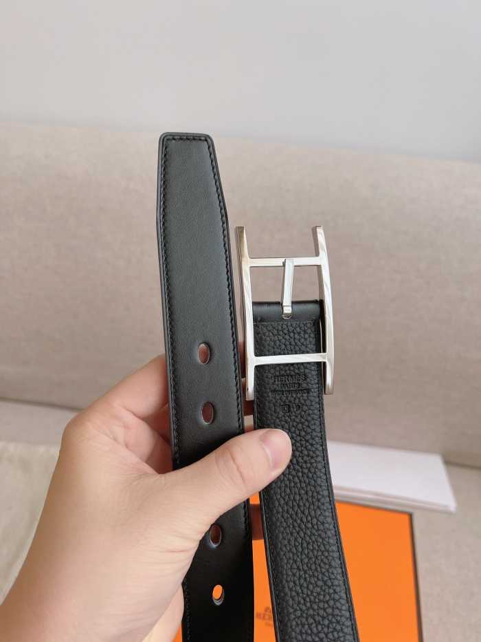 에르메스 핀 버클 벨트 은장 | Size 32mm