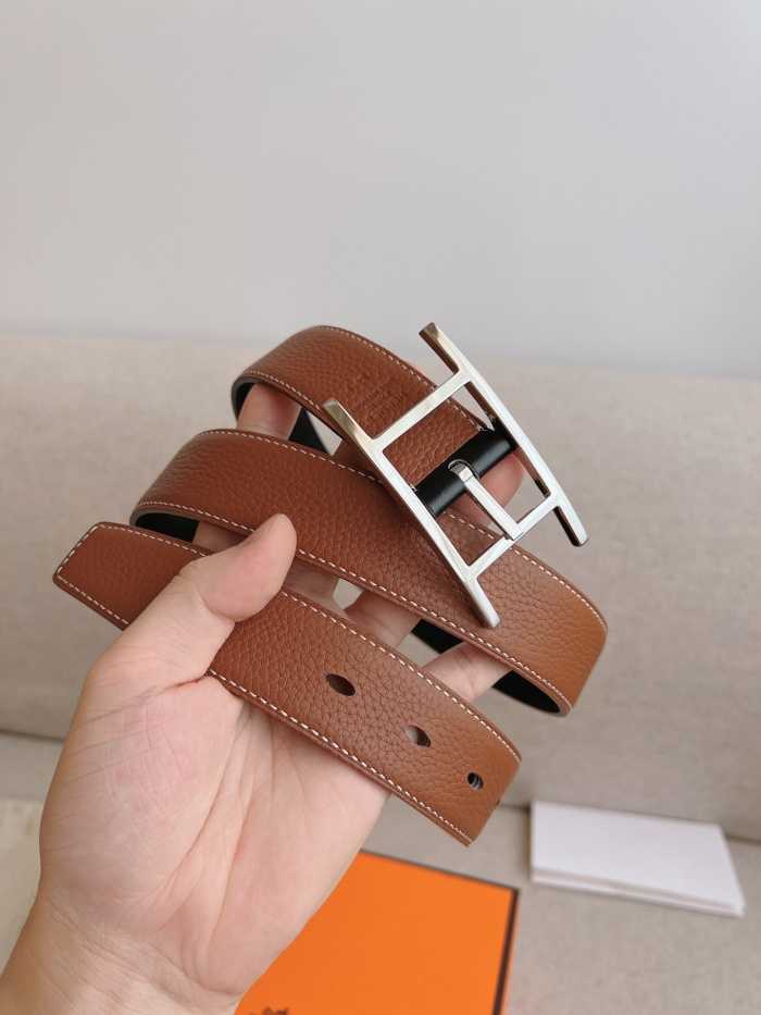 에르메스 핀 버클 벨트 은장 | Size 32mm