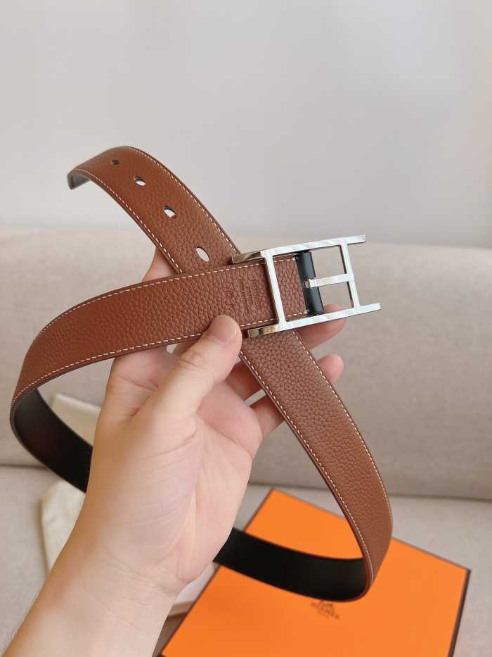 에르메스 핀 버클 벨트 은장 | Size 32mm
