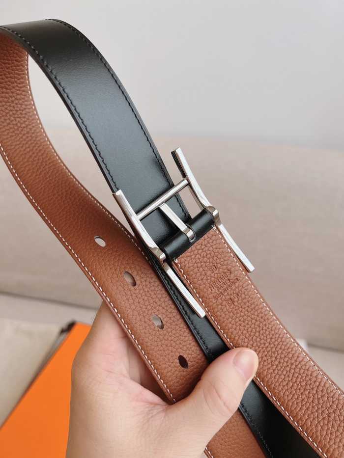 에르메스 핀 버클 벨트 은장 | Size 32mm