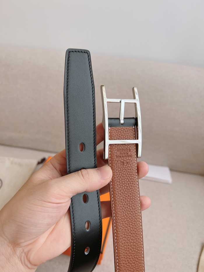 에르메스 핀 버클 벨트 은장 | Size 32mm