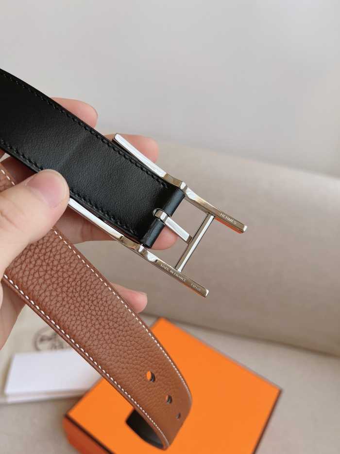 에르메스 핀 버클 벨트 은장 | Size 32mm