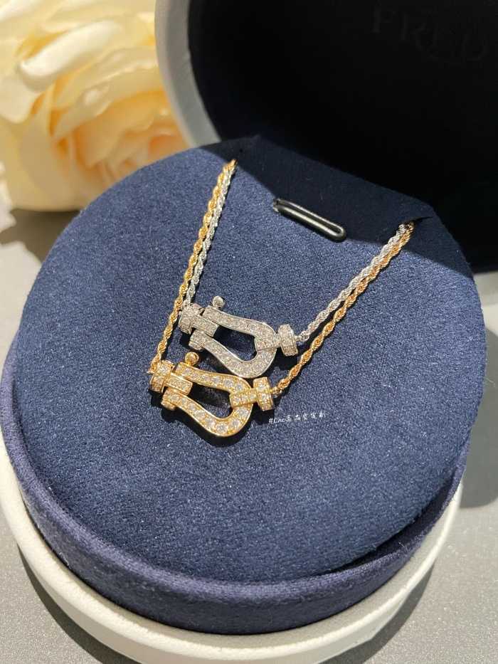 프레디 풀 다이아 말굽 목걸이 | Size 39.5cm, 42cm~44cm