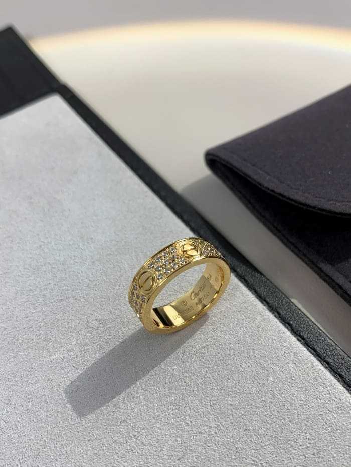 까르띠에 풀 다이아 파베 러브링 옐로우골드 | Size 5,6,7,8,9