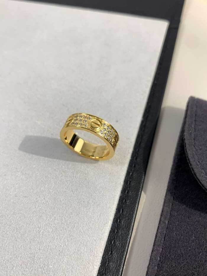 까르띠에 풀 다이아 파베 러브링 옐로우골드 | Size 5,6,7,8,9