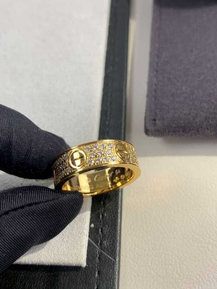 까르띠에 풀 다이아 파베 러브링 옐로우골드 | Size 5,6,7,8,9