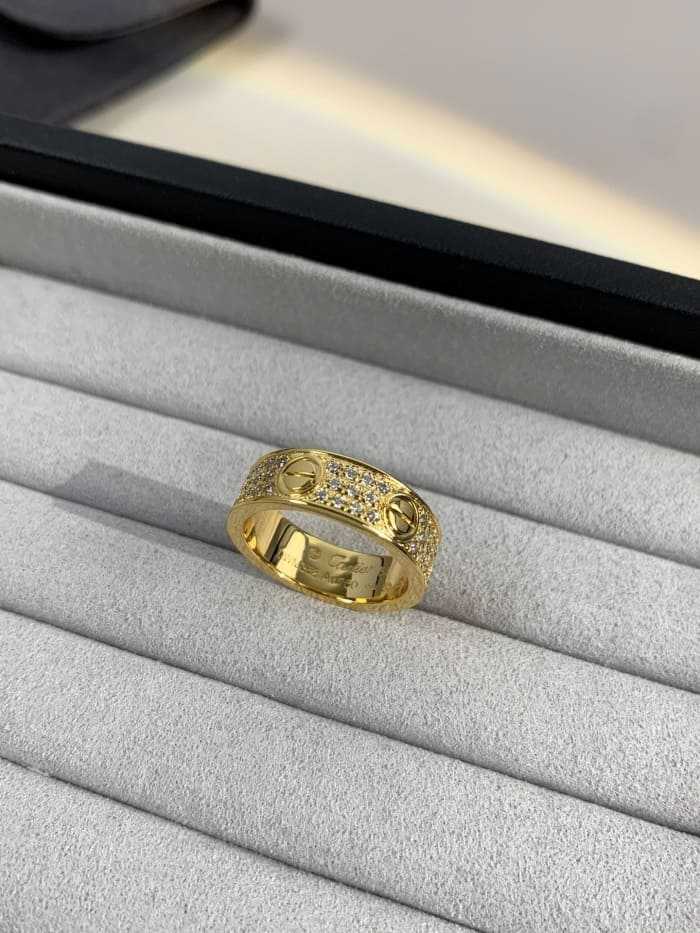 까르띠에 풀 다이아 파베 러브링 옐로우골드 | Size 5,6,7,8,9