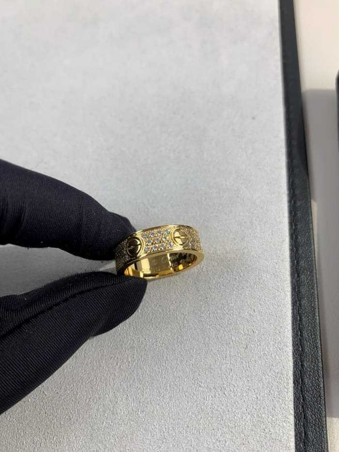 까르띠에 풀 다이아 파베 러브링 옐로우골드 | Size 5,6,7,8,9