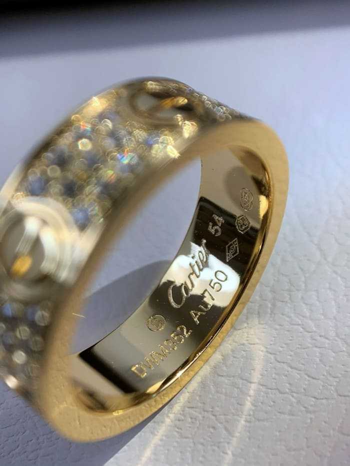 까르띠에 풀 다이아 파베 러브링 옐로우골드 | Size 5,6,7,8,9