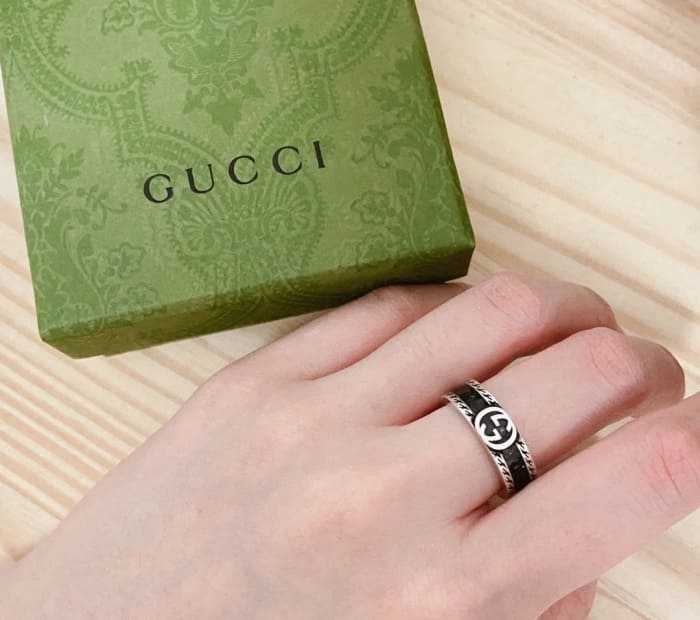 구찌 인터로킹 G 에나멜 더블 링 반지 6mm | Size 12~24