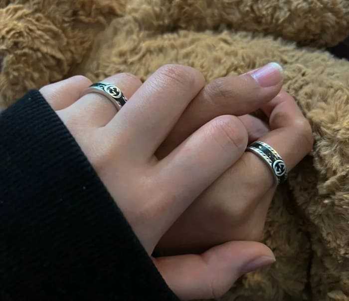 구찌 인터로킹 G 에나멜 더블 링 반지 6mm | Size 12~24