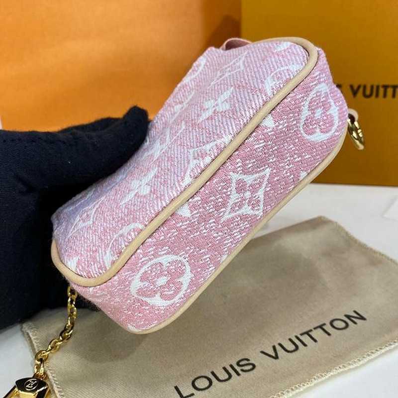 루이비통 데님 핑크 미니 포쉐트 악세수아 m81176 | 11 x 7 x 2cm