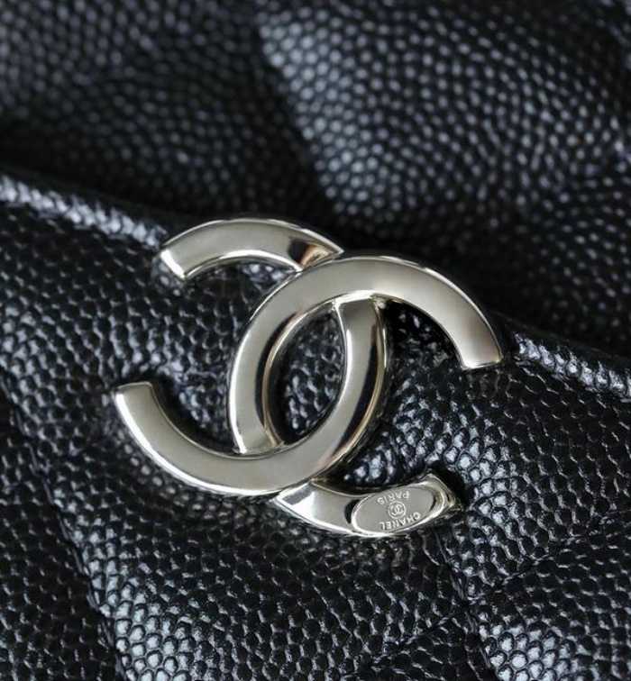 샤* 22ss 탑핸들 코코 레터링 체인백 캐비어 은장 | 9.5 x 13 x 6cm