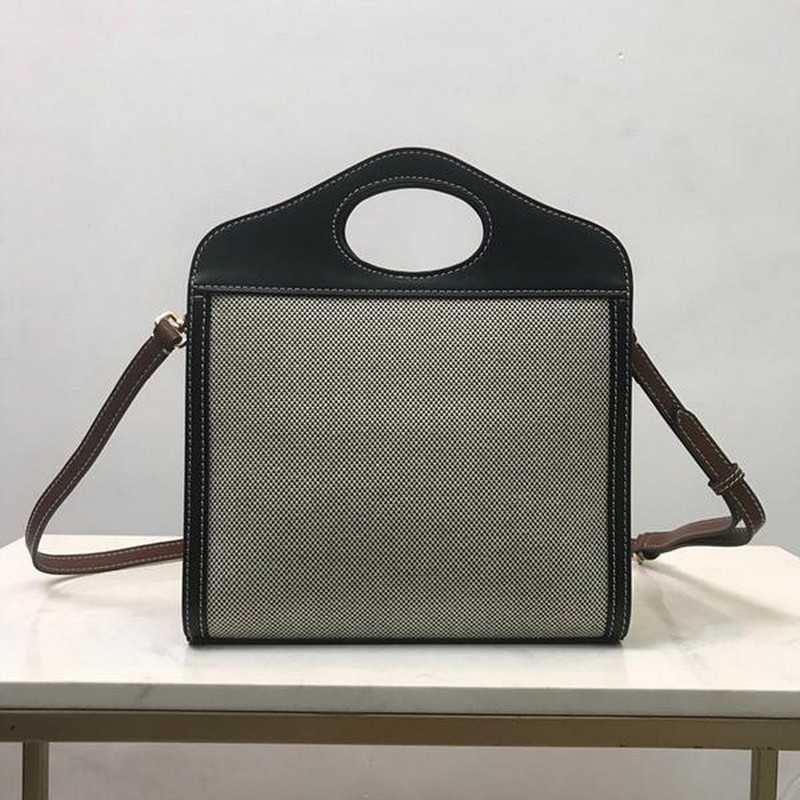 버버리 트라이톤 코튼 캔버스 레더 포켓백 미니 | 23 x 6 x 26.5cm