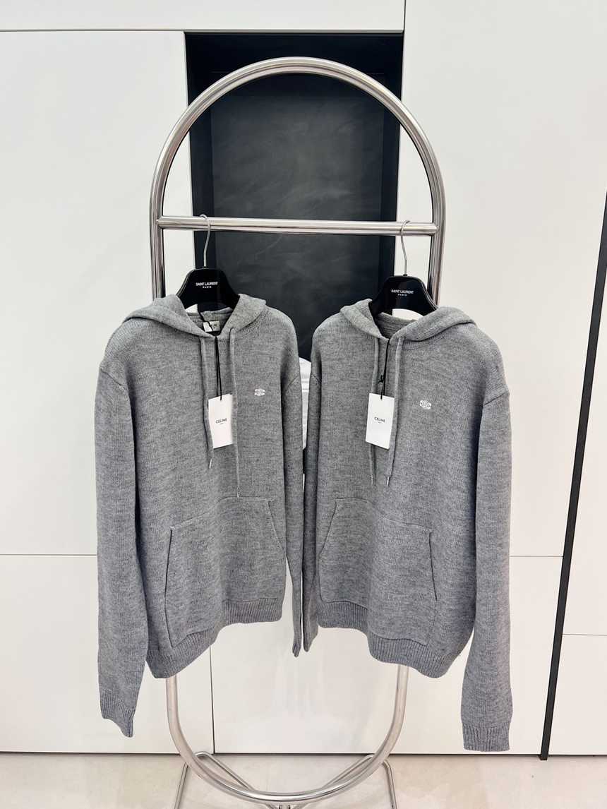 셀린느 트리오페 캐시미어 울 후드티 스웨터 | 사이즈 S,M,L,XL