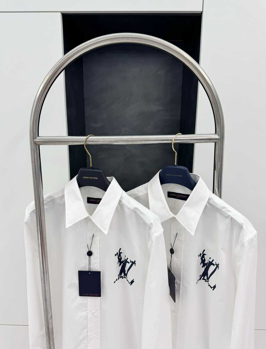 루이비통 로고 오버핏 롱 프린팅 셔츠 | 사이즈 S,M,L,XL