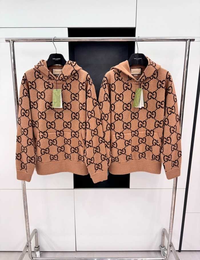 구찌 퓨어 울 포켓 니트 후드티 | 사이즈 S,M,L,XL