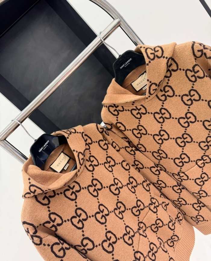 구찌 퓨어 울 포켓 니트 후드티 | 사이즈 S,M,L,XL