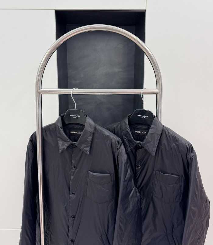 발렌시아가 백 로고 카라 경량 다운 롱 자켓 | 사이즈 S,M,L,XL
