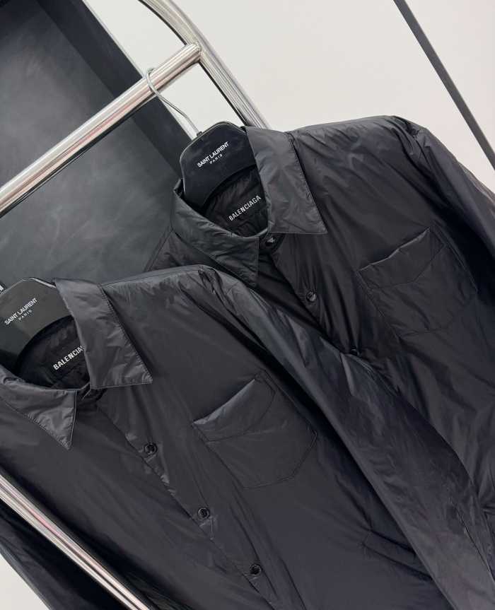 발렌시아가 백 로고 카라 경량 다운 롱 자켓 | 사이즈 S,M,L,XL