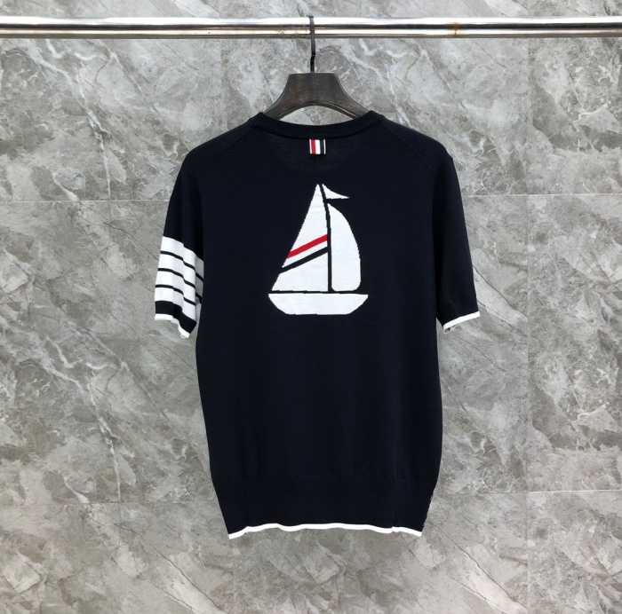 톰브라운 보트 4선 니트 반팔티 | 사이즈