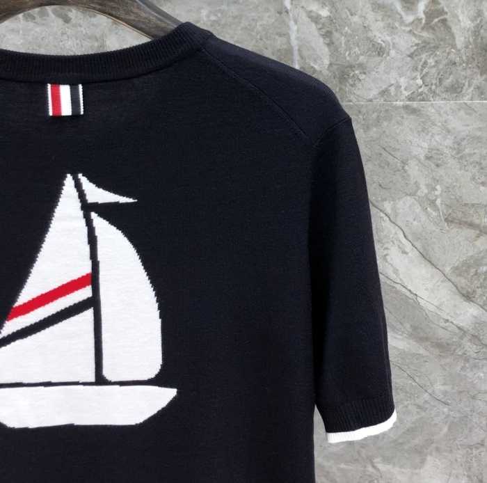 톰브라운 보트 4선 니트 반팔티 | 사이즈
