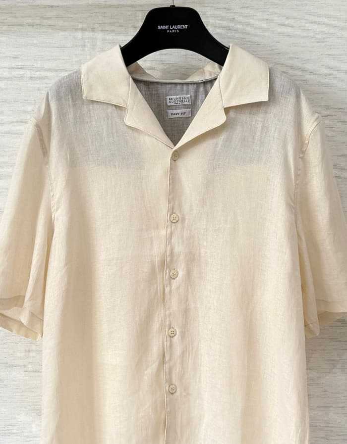 브루넬로 쿠치넬리 레인앤듀 린넨 반팔 카라티 | 사이즈 S,M,L,XL
