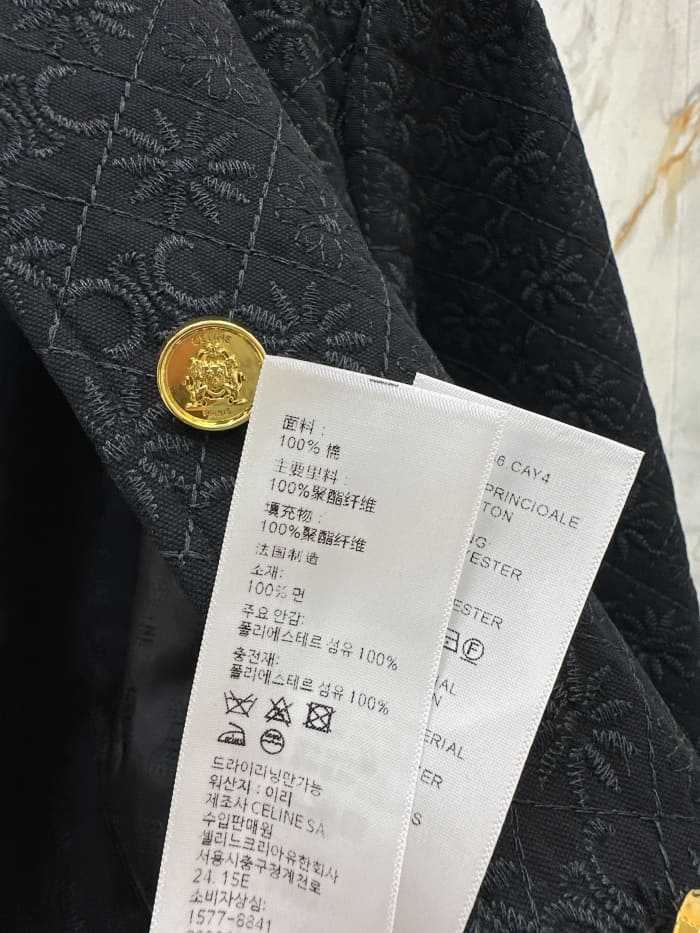 셀린느 라운드넥 자카드 코튼 자켓