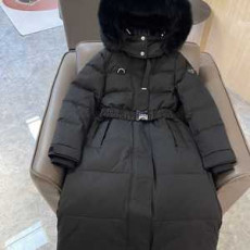 프라다 삼각로고 롱패딩 블랙 AH262 (모자-폭스퍼)