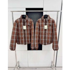 버버리 로고 브라운 체크패턴 숏 다운 자켓 봄버 패딩 | 사이즈 S,M,L,XL