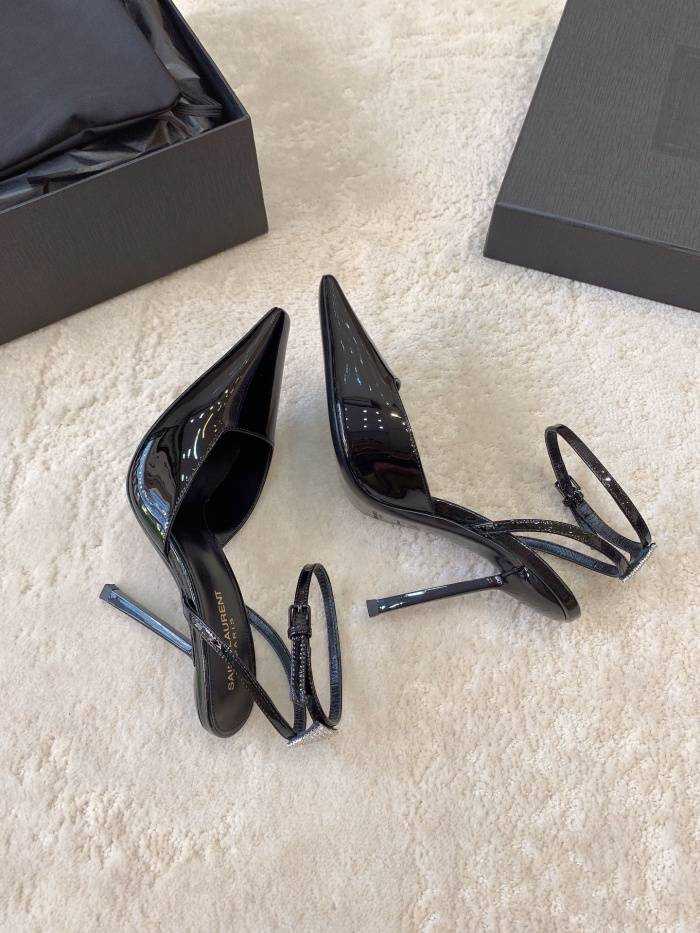 세인트로랑 스퀘어 슬링백 하이힐 굽11cm | 사이즈 35~40