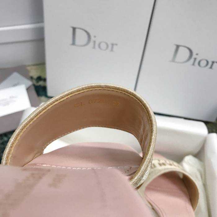 디올 자카드 자수 디웨이 뮬 슬리퍼 굽4.5cm | 사이즈 34~42