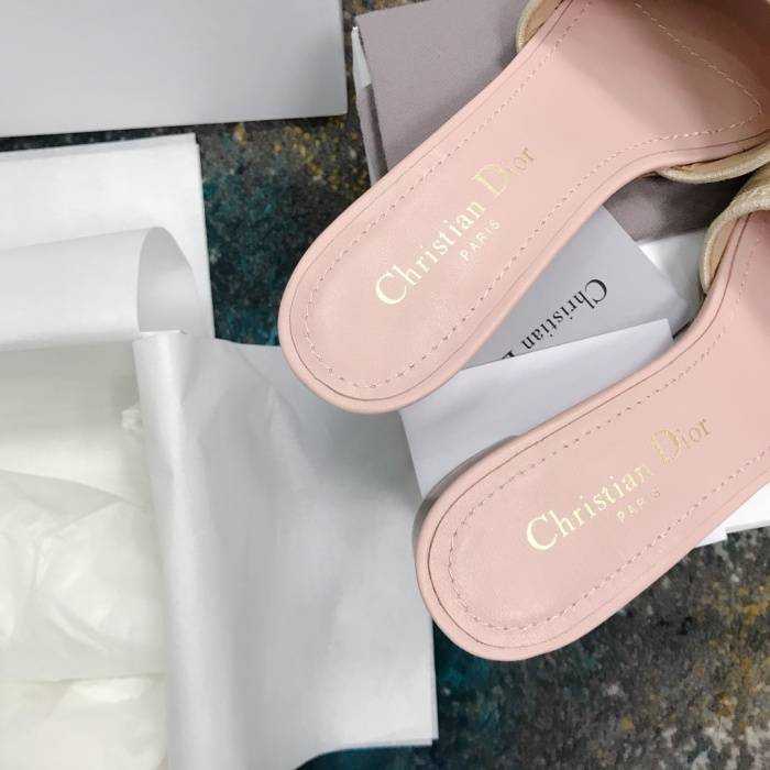 디올 자카드 자수 디웨이 뮬 슬리퍼 굽4.5cm | 사이즈 34~42