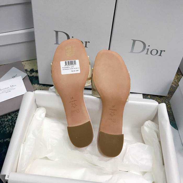 디올 자카드 자수 디웨이 뮬 슬리퍼 굽4.5cm | 사이즈 34~42