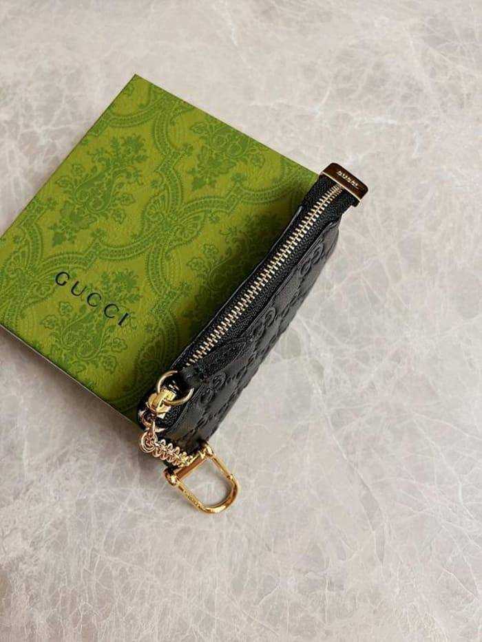구찌 씨마 GG 지퍼 키링 동전지갑 447964 | 12 x 7.5 x 1.5cm