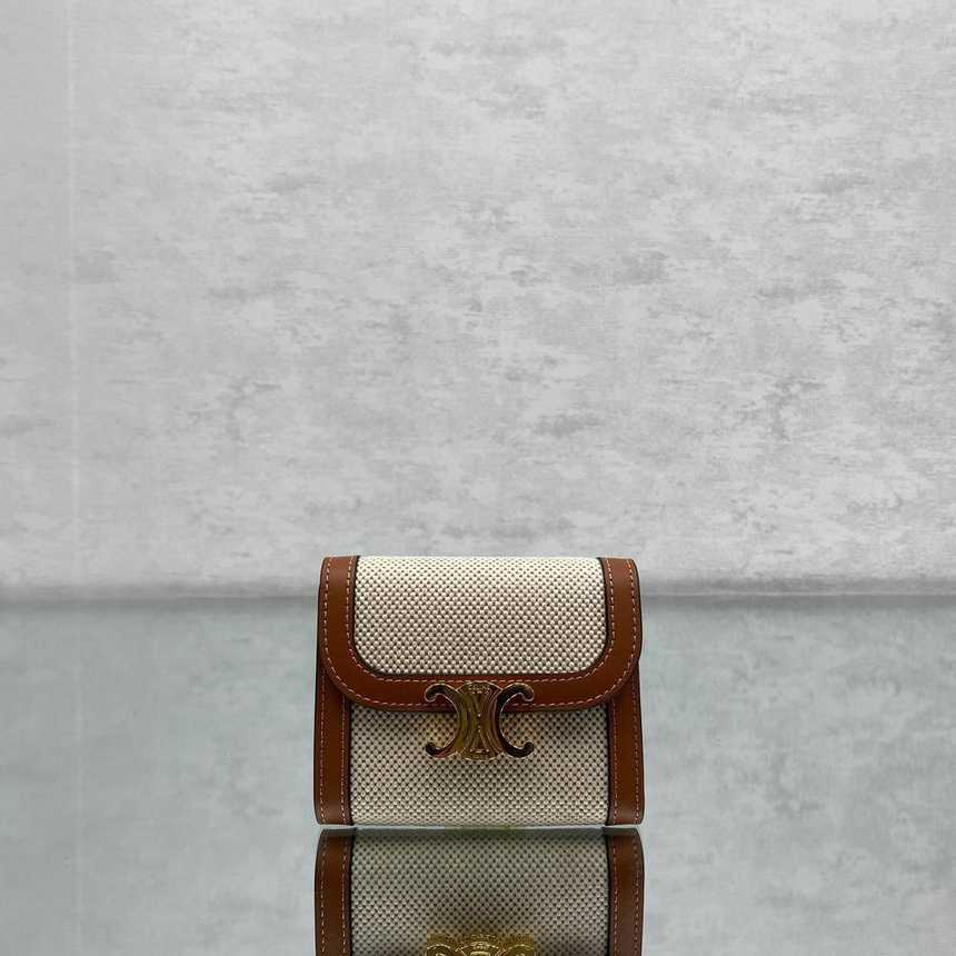 셀린느 트리오페 캔버스 반지갑 | 10.5 x 9 x 4cm