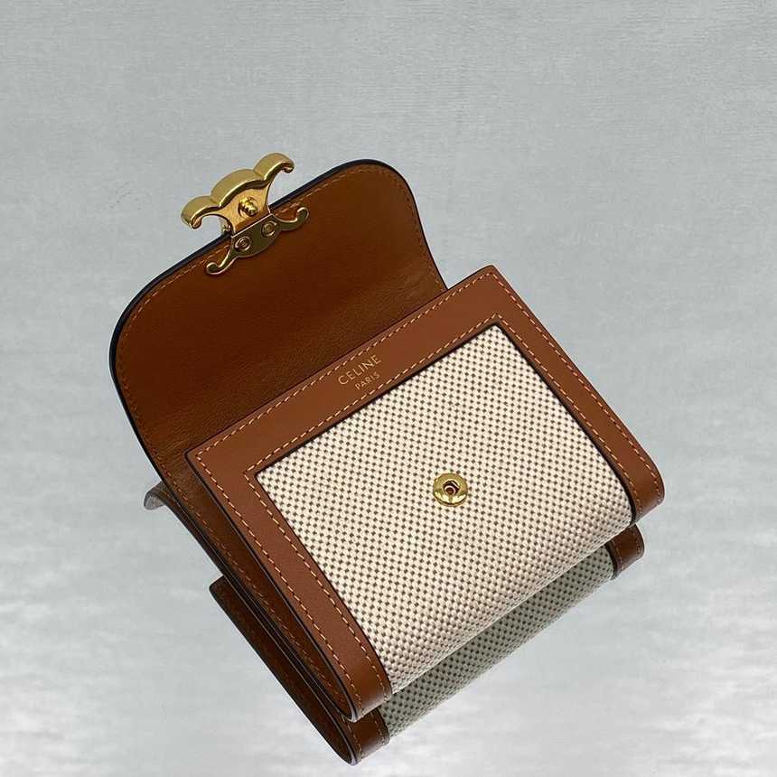 셀린느 트리오페 캔버스 반지갑 | 10.5 x 9 x 4cm