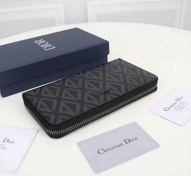 디올 CD 다이아몬드버티컬 지퍼 장지갑 | 19.8 x 11cm