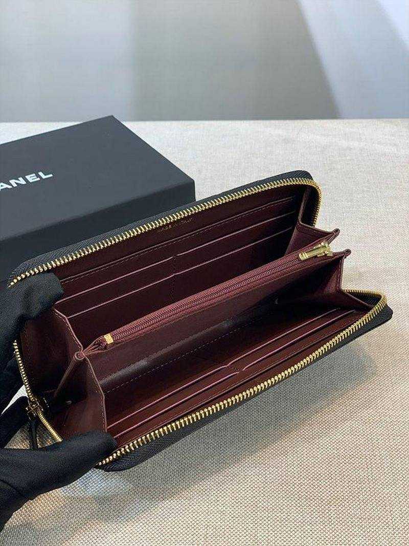 샤넬클래식 캐비어스킨 지퍼어라운드 장지갑 금장 | 19.5 x 10.5 x 3cm