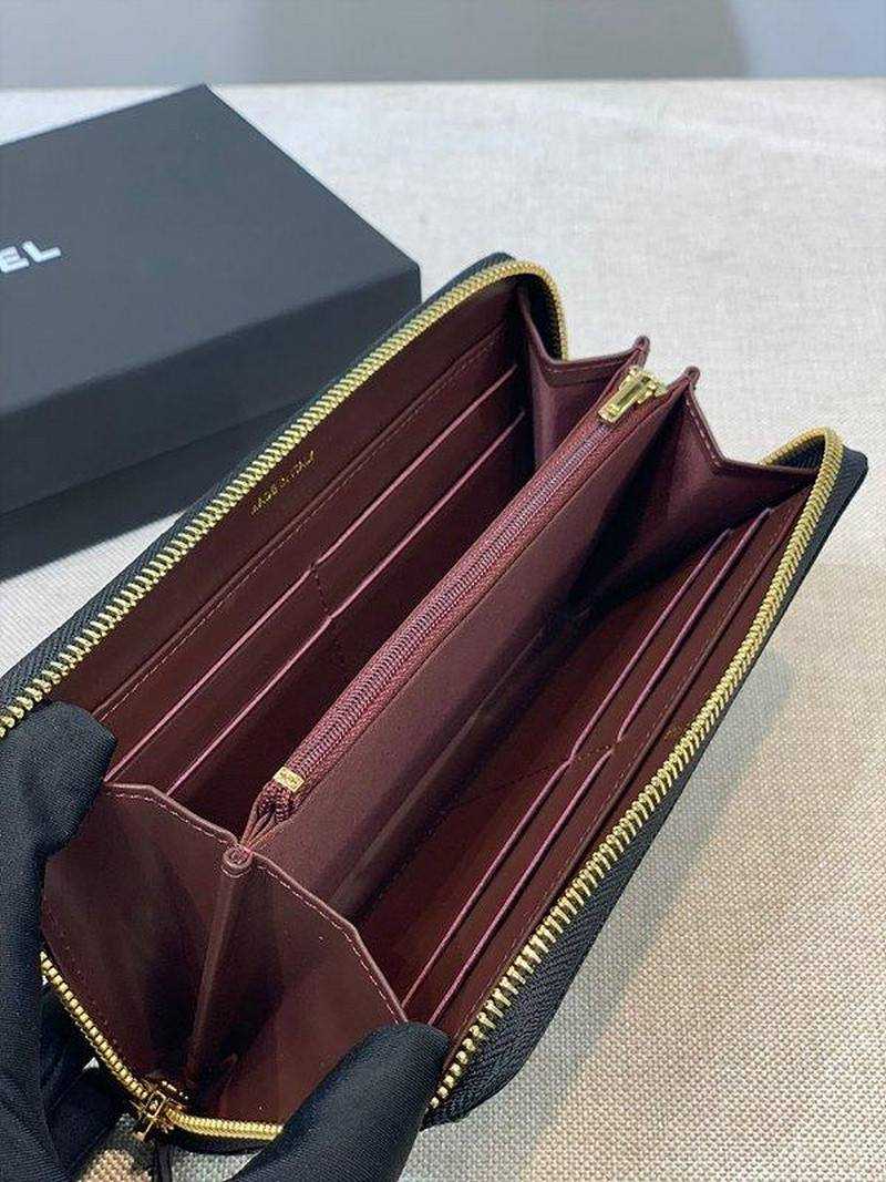 샤넬클래식 캐비어스킨 지퍼어라운드 장지갑 금장 | 19.5 x 10.5 x 3cm