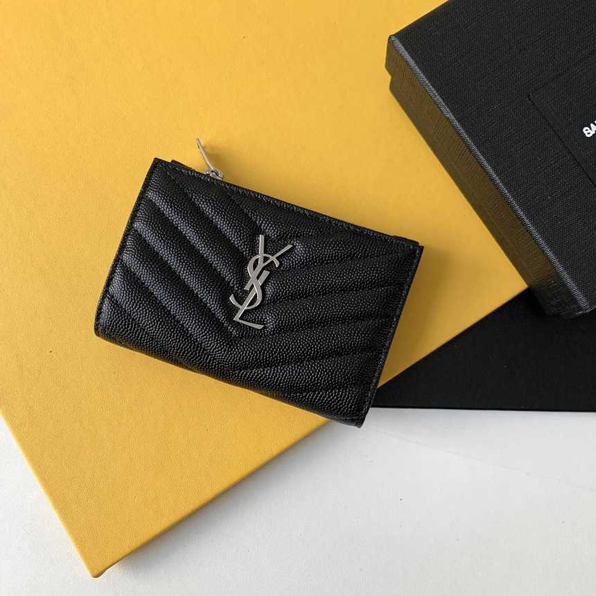 입생로랑 모노그램 퀼팅 지퍼 투파트 반지갑 575974 | 13 x 9 x 1.5cm