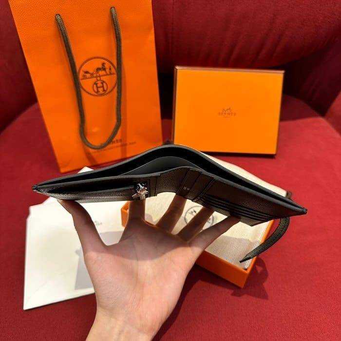 에르메스 베안 컴팩트 앱송 반지갑 은장 | 12 x 9.5 x 0.4cm