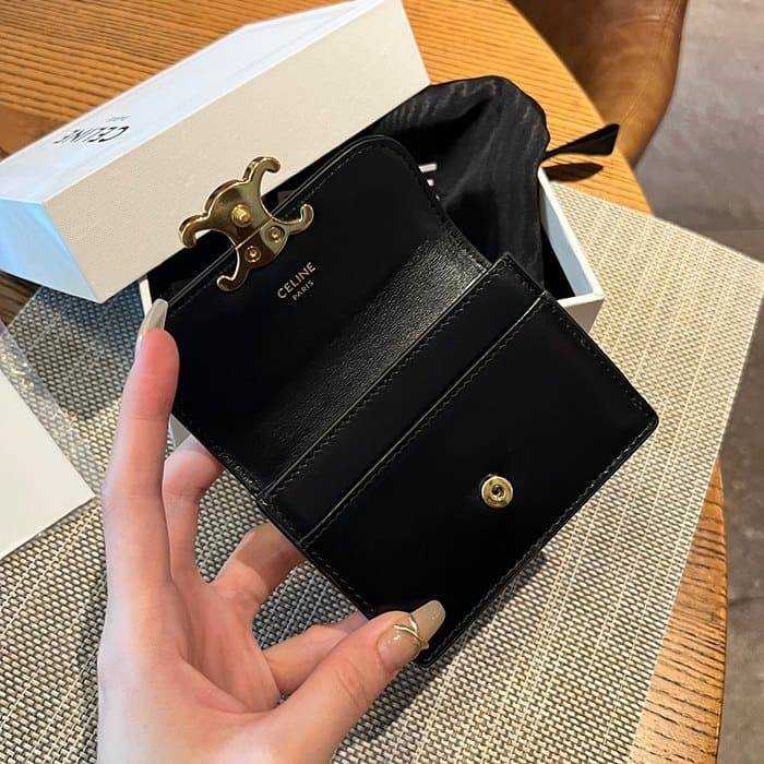 셀린느 트리오페 카드케이스 지갑 블랙 | 10.5 x 7.5 x 2cm