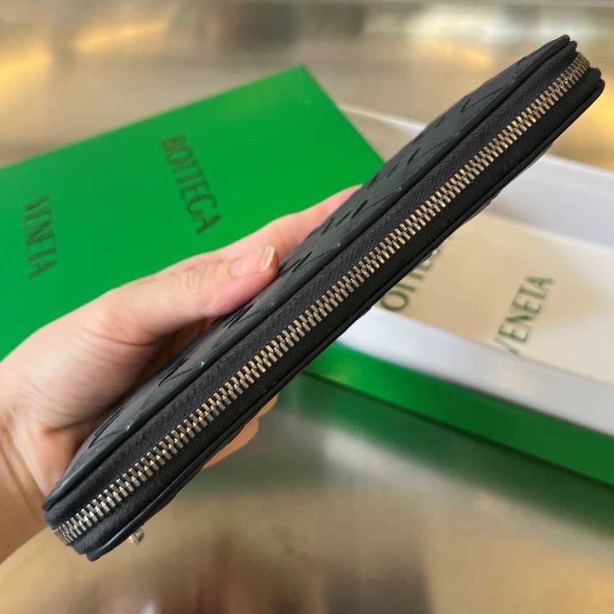 보테가 인트레치아토 지퍼 장지갑 593217 (내부머스타드) | 19 x 10 x 2cm