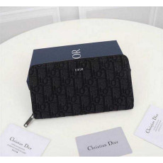 디올 CD 오블리크 로고 패턴 지퍼 장지갑 | 19.8 x 11cm