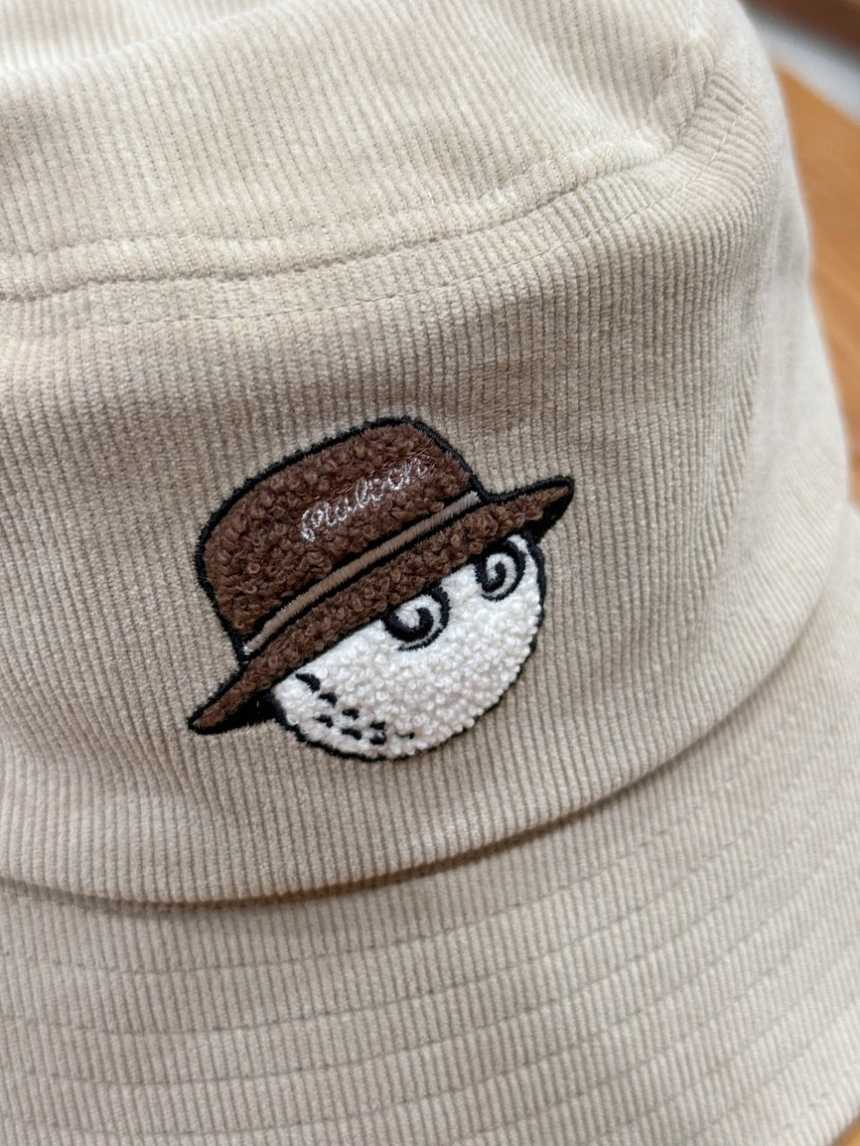 말본 코듀로이 와펜 버킷햇(3color)